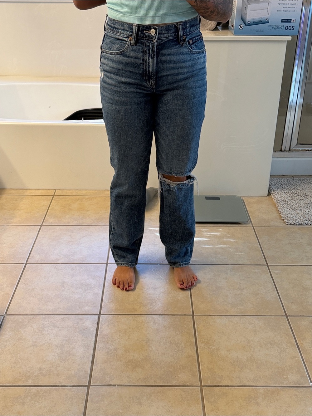 High-Rise Straight Leg Jeans